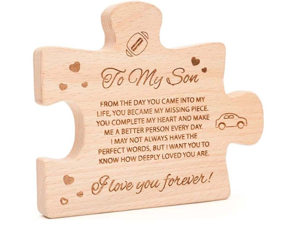 Engraved Wooden Puzzle Piece To My Son Gift
